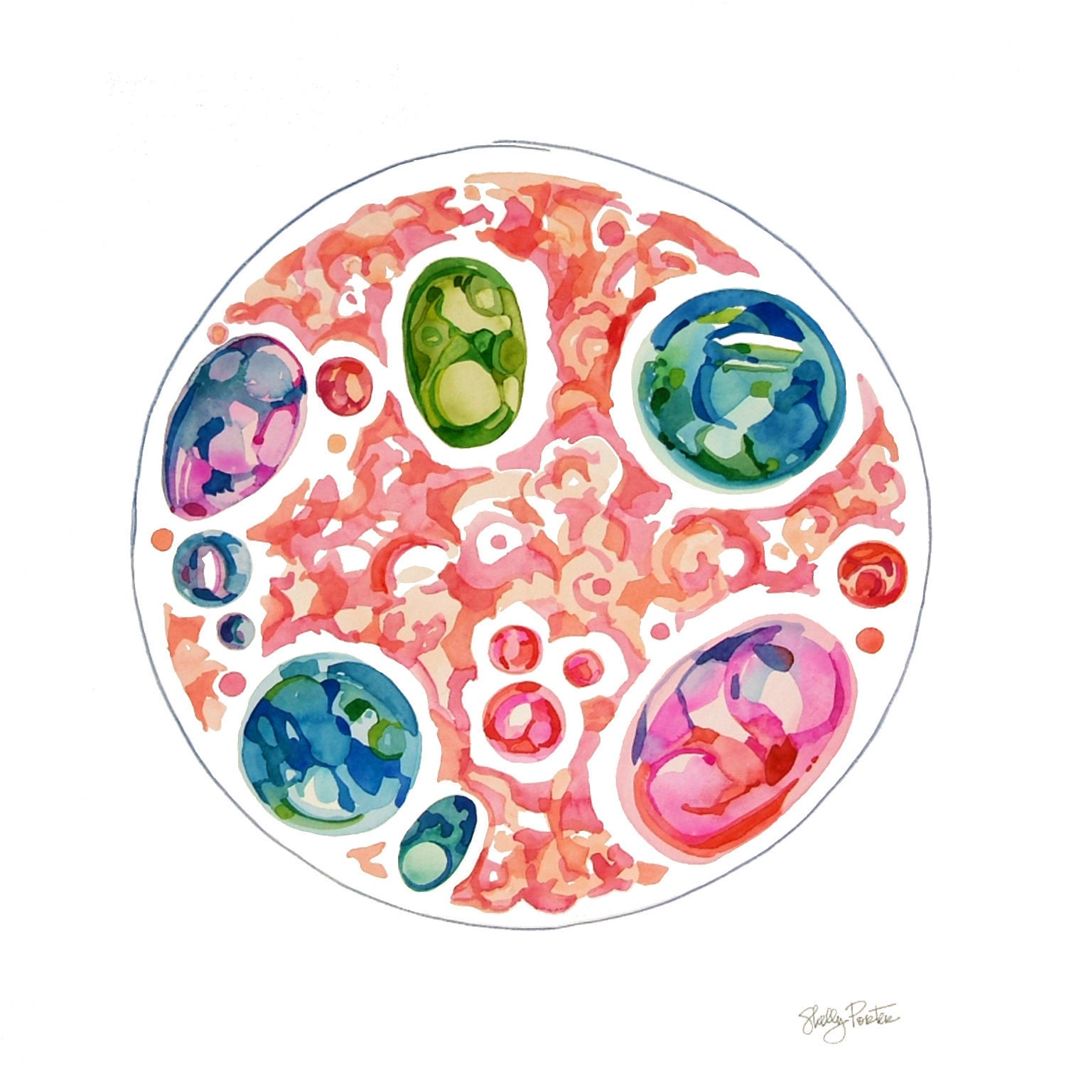 Original Painting, Original Watercolor, Unique Home Decor, Absract Art, Wall Decor, Wall Art, Minimalism, Mandala