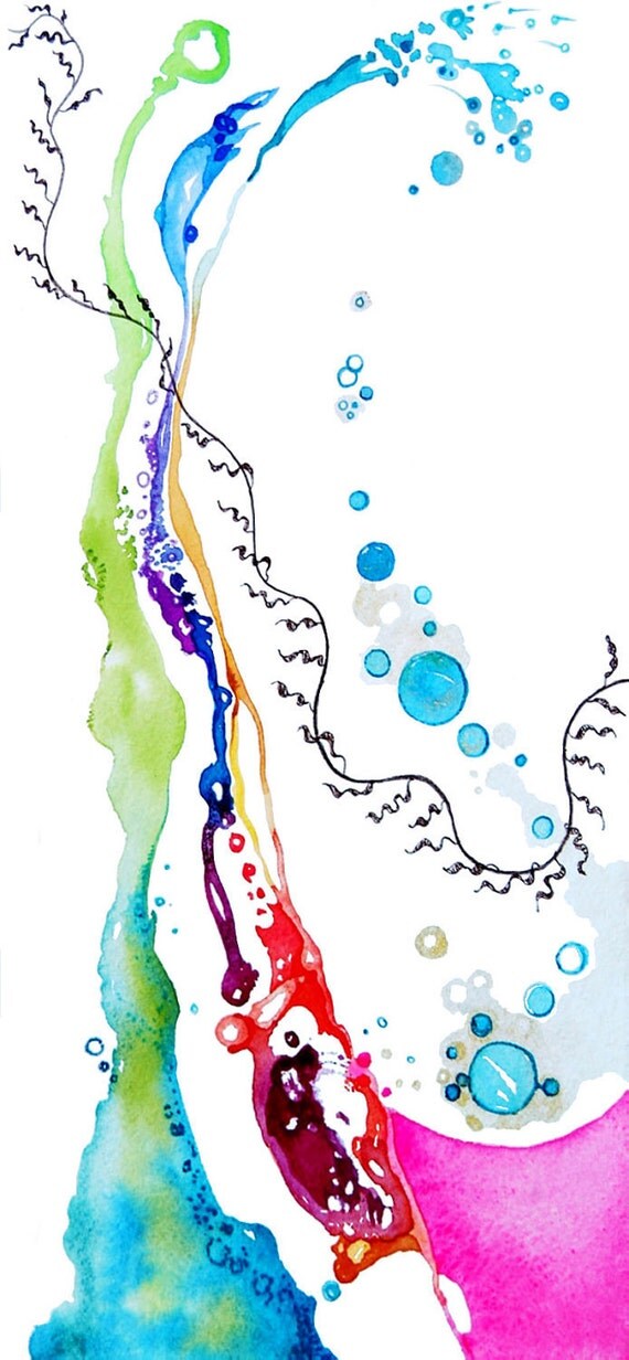 Original Watercolor Painting, Abstract Art, Wall Art, Unique Decor,Beach House Decor, Nature, Water, Sea, Ocean,