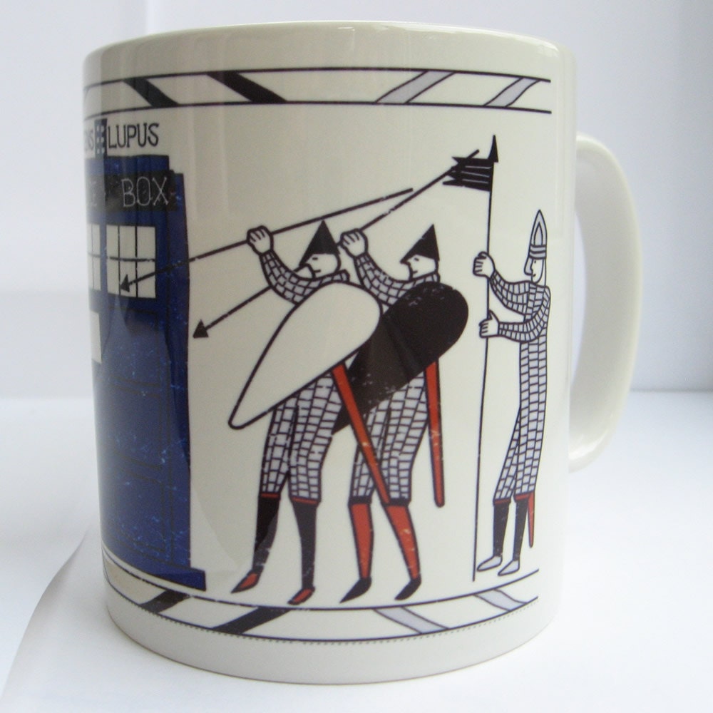 Tardis Bayeux Tapestry Doctor Who Ceramic Mug