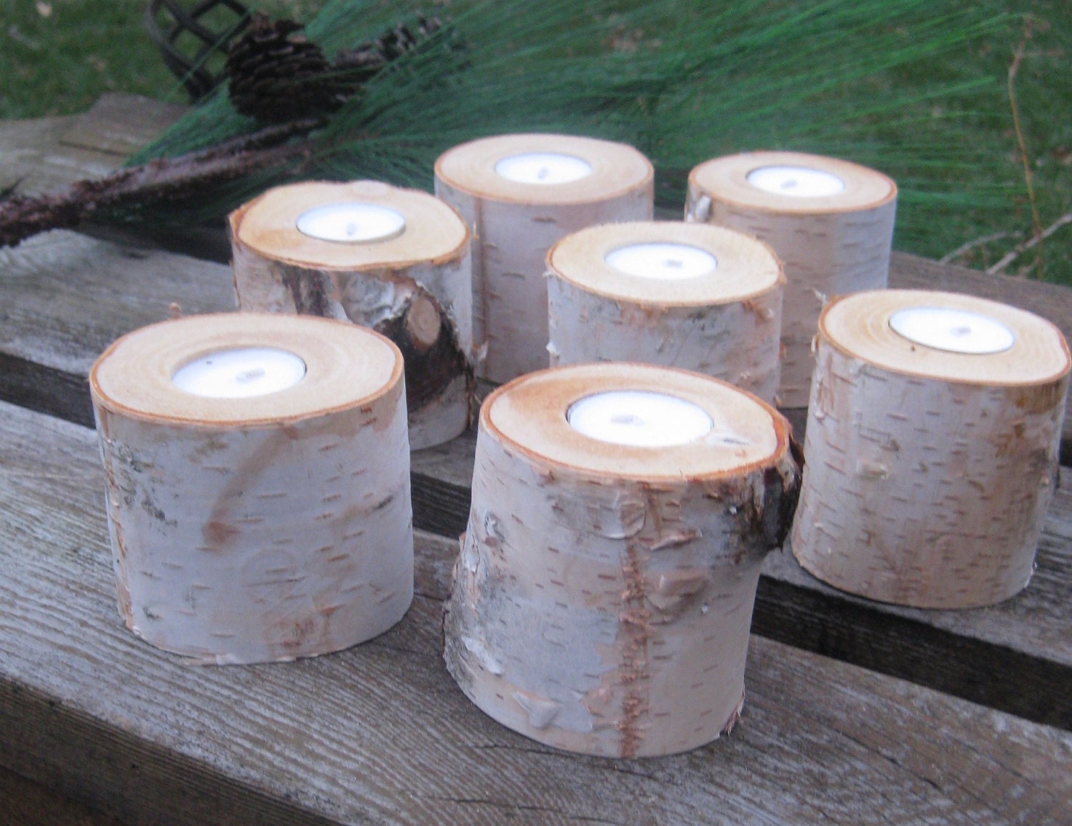 50 - 2" Birch Candle Holders for Weddings, Bridal Showers, Garden Party
