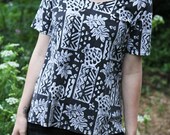 vintage aztec patterned shirt, womens oversized blouse sm med SALE