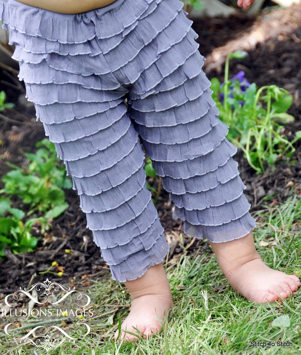 Girls Ruffle Capri Length Leggings (sizes 7 to 9/10) -- Many Colors