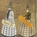 SALE-Halloween Witches Altered Art Mixed Media Paper Set of 3