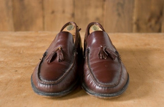 Vintage Florsheim Brown Leather Tassel Loafers