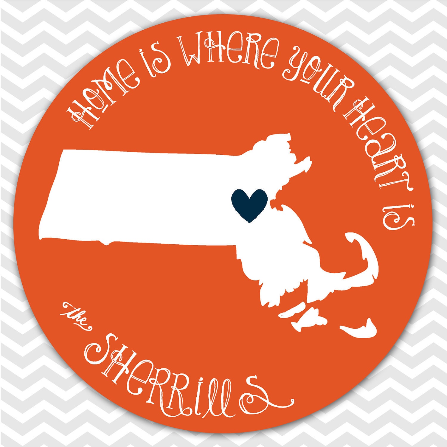 Custom Melamine State Plate -- Massachusetts (every state available) Il_170x135