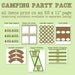 Camping Party Printable JPEG (Cupcake Topper and Wrapper, Water Bottle Labels, Thank You Notes, Treat Bags, Banner)