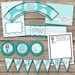 Mermaid Party Printable JPEG (Cupcake Topper and Wrapper, Water Bottle Labels, Thank You Notes, Treat Bags, Banner)