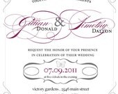 Vintage Wedding Invitation Script French Butterfly Wedding Invitation