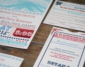 Modern Vintage Wedding Invitation: Ferris Wheel Carnival Custom