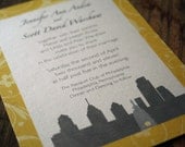 Modern Wedding Invitation  Skyline and pattern Phildelphia-NYC, any city