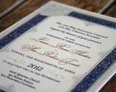 Vintage Wedding Invitation French Calligraphy  Custom