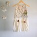 Shabby Chic Slip Dress Girl's 7 8 Peach Cream Lace Floral Country Doilies 'PHOEBE'