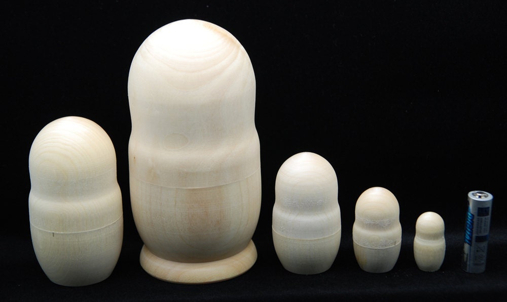 Blank matryoshka nesting dolls russian dolls paint your own matryoshka doll set of 5 free shipping