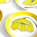 Reserved For cmsilva: Vintage Mikasa Plates with Sunny Yellow Poppy Flowers By Ben Seibel 60s 70s