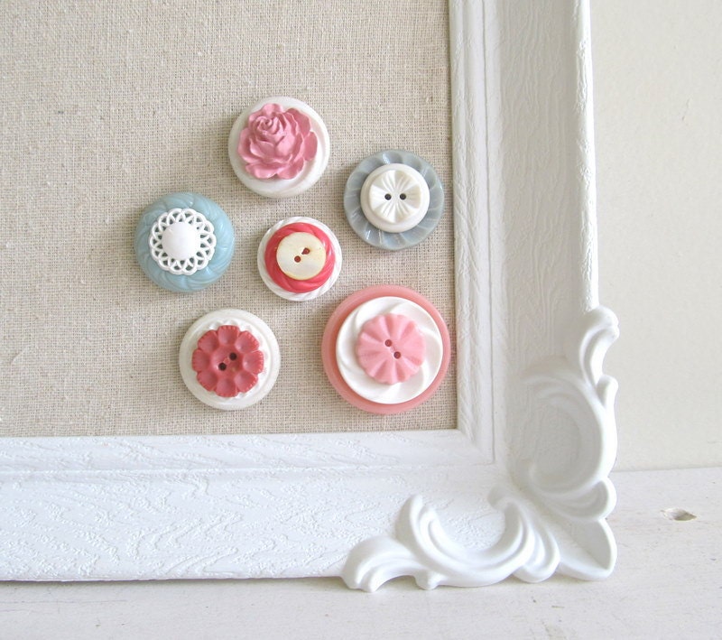 BUTTON MAGNET SET Push Pin Set Pastel Collection Gift Vintage Sherbet Victorian Bridesmaid Gift Magnet Board Bulletin Board Cork Board