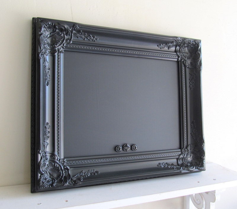 Black FRAMED CHALKBOARD Vintage Style Wedding Sign MAGNETIC Photo Booth Sign Kitchen Chalk Board Black Board Gothic Magnet Board