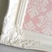 MAGNET BOARD Magnetic Board Shabby Chic Nursery Wall Decor Pink Cream Victorian Memory Board Vintage Style Picture Frame