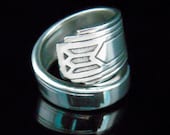 Antique Silver Spoon Ring - Friendship aka Medality - Silverware Jewelry