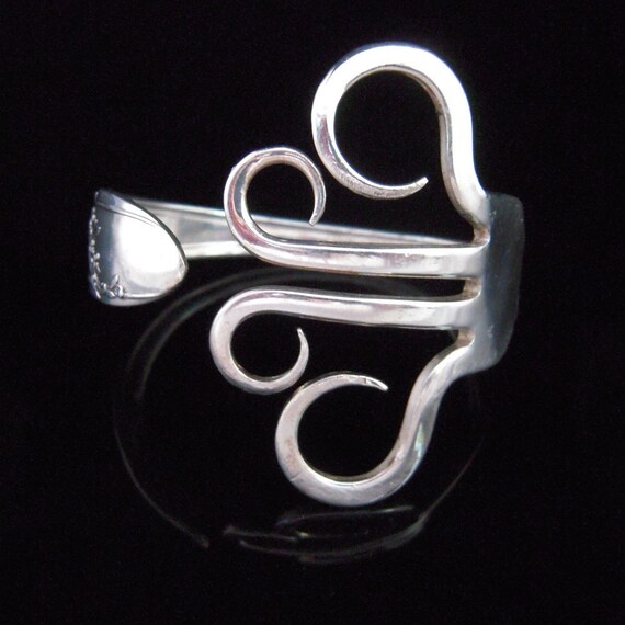 Unique Recycled Silver Fork Bracelet in Original Whimsical Circles Design Number One