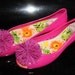 Hot pink Peep-toe ballet flats ,Last  Sale size 7,5