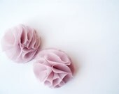 Dusty Pink Pom Pom Flowers Handmade Appliques Embellishments(2 pcs)