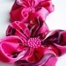Hot Pink-Purple Flowers Handmade Appliques Embellishments(3 pcs)