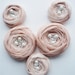 Pale Pink Roses Handmade Appliques Embellishments(5 pcs)
