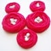 Cranberries Chiffon Roses Handmade Appliques Embellishments(5 pcs)