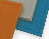 Organic Cotton Men's Handkerchiefs in burnt orange, pearl gray, and bright blue