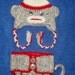 Sock Monkey Diaper cover and Hat Set. Brother. Sizes 0-12 month