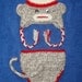 Sock Monkey Diaper cover and Hat Set. Brother. Sizes 0-12 month