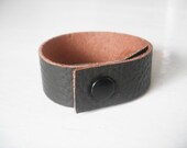 SALE  50% OFF----- 6/8 inch Matt finish Green Genuine Leather cuff / bracelet