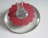 Slip On Wine Charms, Drink Glass Tags, Place Cards - Red Shimmer, Set of 15 - Additional Quantities and Colors Available