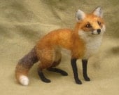 Needle felted fox, poseable woodland animal