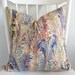 Decorative pillow cover  - Throw pillow - 20x20 - Marbleized - Blue - Cream - Beige - Green - Multi color -  Designer fabric