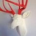 Cream & Red Deer Head Wall Mount
