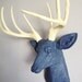 Charcoal & Soft Yellow Deer Head Wall Mount