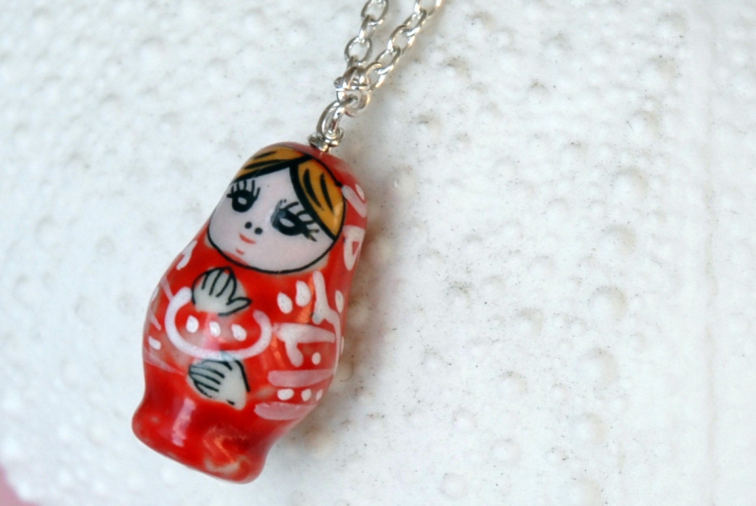 Red Matryoshka Necklace by Galavant on Etsy