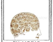 Phrenology Head Bookplates (Personalized or Blank)