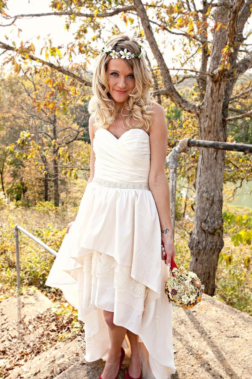 Bohemian Wedding Dress with High Low Hem - Stella by Starlight