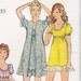 Vintage FF High Waisted Scoop Neckline Gown Babydoll Dress and Robe Sewing Pattern Bust 34 Butterick 6589