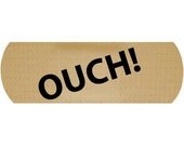 Ouch Vinyl Car Bandaid Bumper Sticker