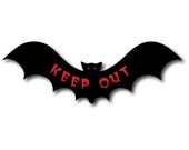 KEEP OUT VAMPIRE BAT Vinyl Sticker