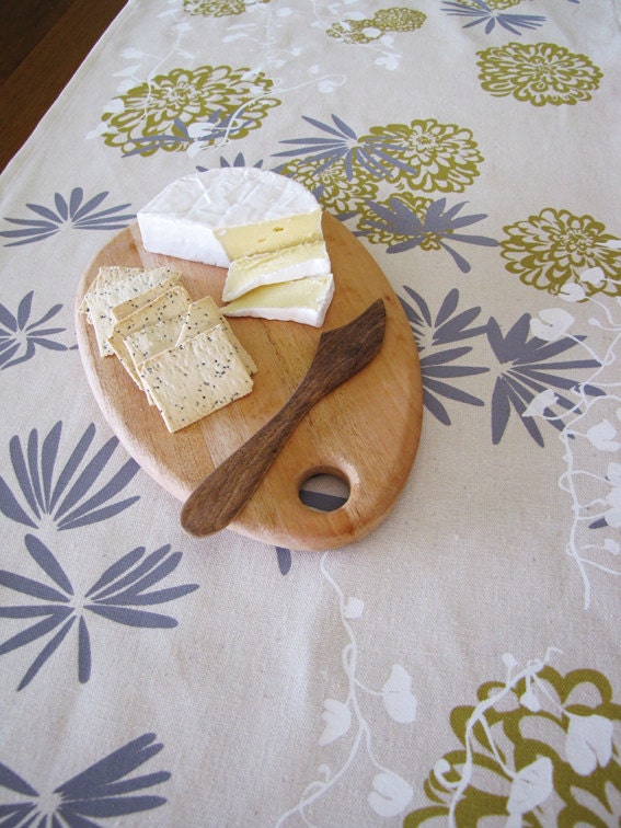 SALE Grove Table Runner Mustard 1.8m 71inch handprinted on Eco Friendly hemp organic cotton