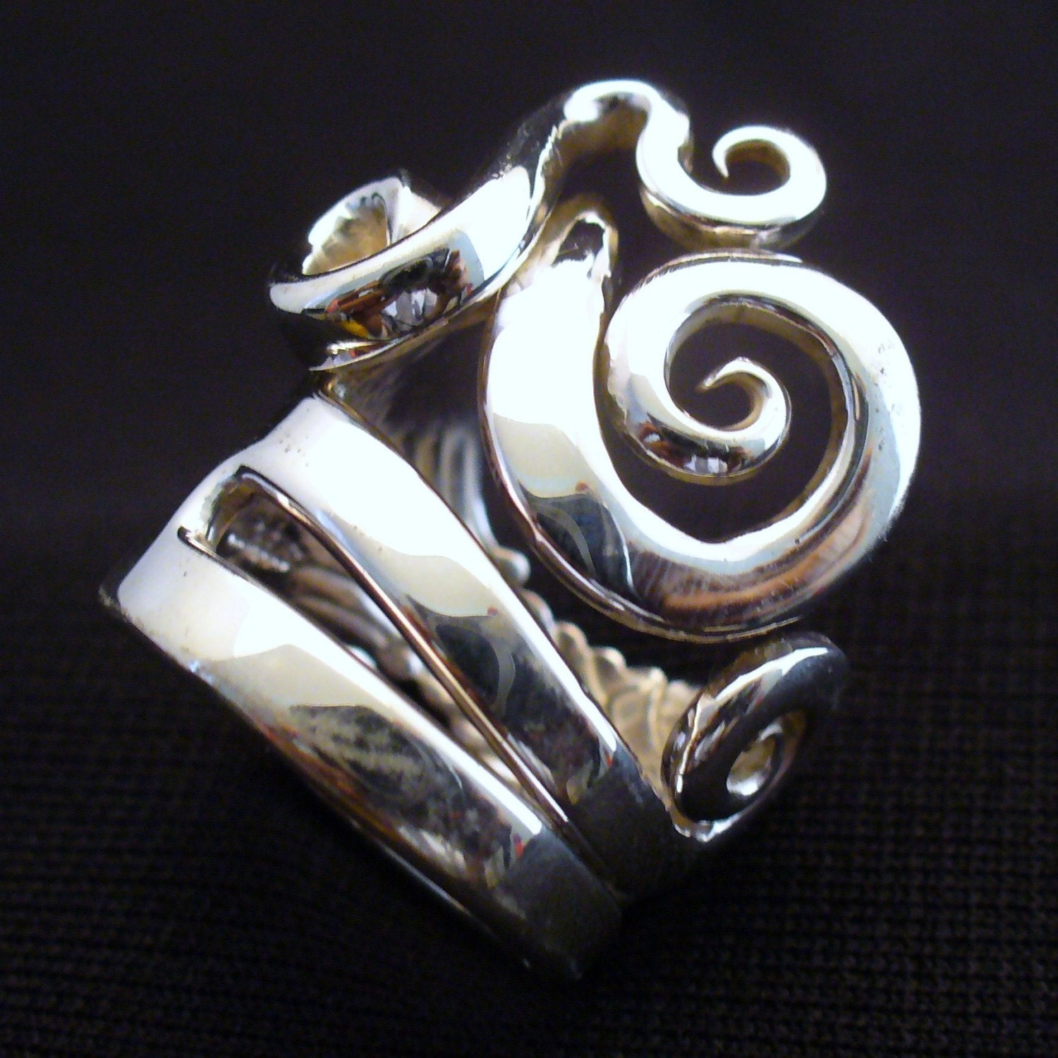 Solid Sterling Silver Real Fork Ring Size 5 to 16
