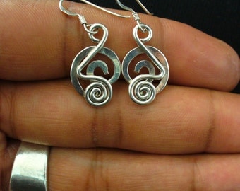 Handmade Sterling Silver Twisted Wire Earrings