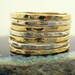 Hammered Sterling Silver 12 kt Gold Filled 7 Band Stack Ring Set