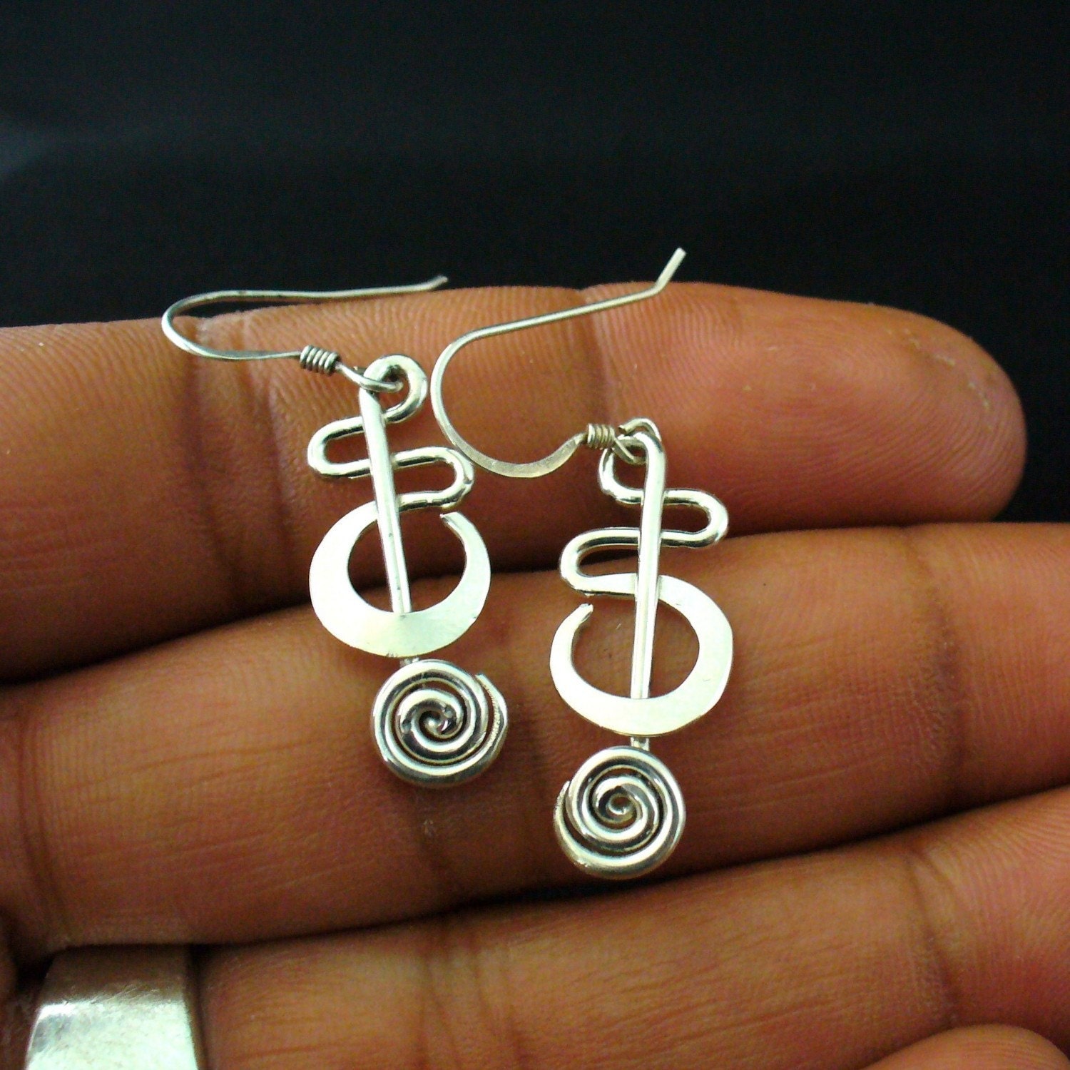 Handmade Sterling Silver Twisted Wire Earrings