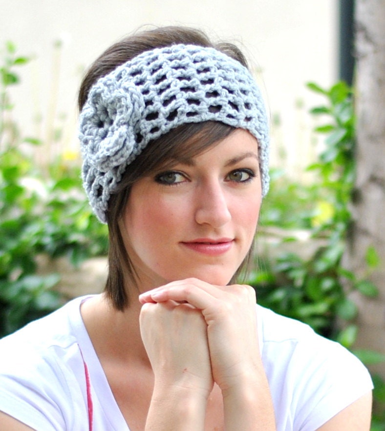 PDF Pattern for Crochet Earwarmer Headwrap and Flower with Permission to Sell What You Make