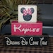 MICKEY MOUSE Dreams Do Come True Boys Girls Children PERSONALIZED Name Wood Sign Blocks Primitive Country Rustic Home Decor